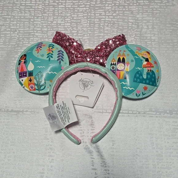 WDW DISNEY PARKS It’s A Small World Minnie Mouse Ears Headband NWT - Picture 3 of 4
